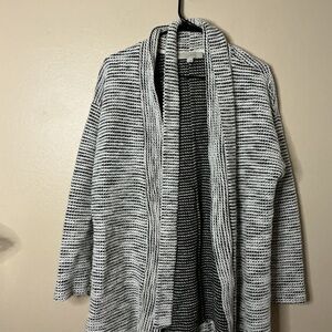 LOFT Monochrome Striped Open Cardigan